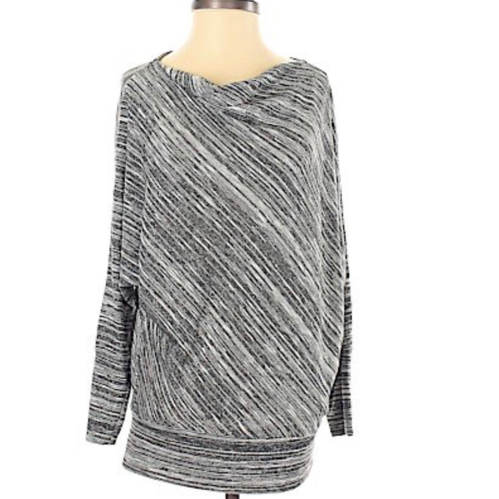 Jennifer Lopez cowl neck black w/ silver accent
